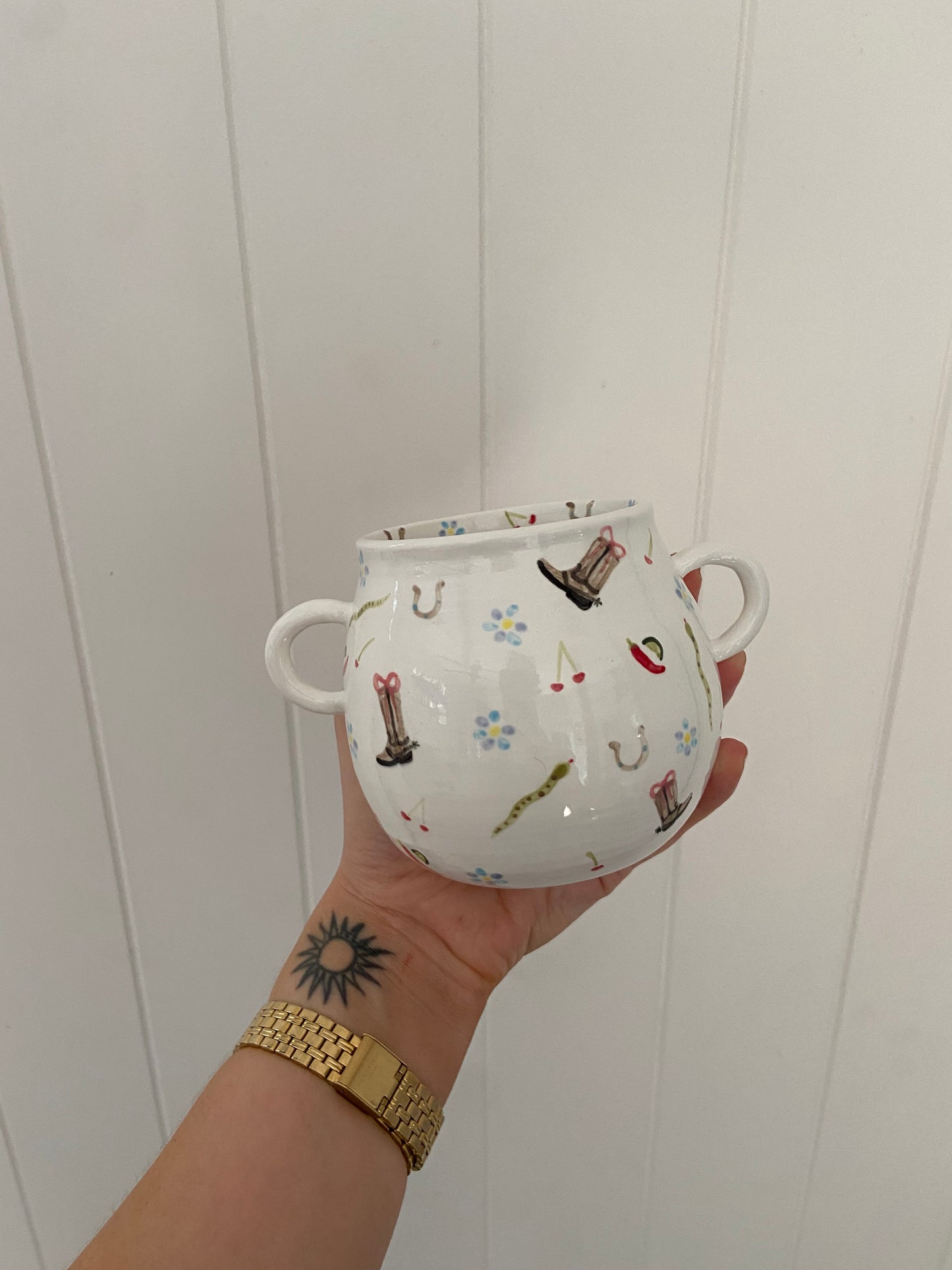 Cowboy vase